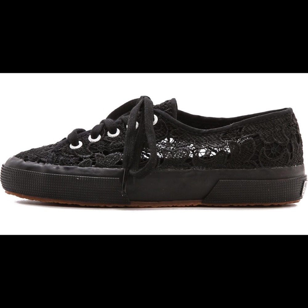 Superga black lace sneaker